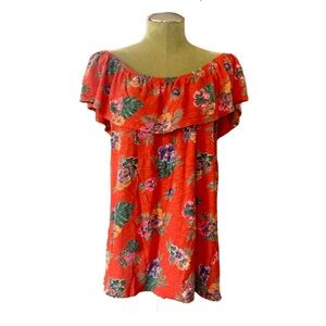 Old Navy Red Floral Shirt